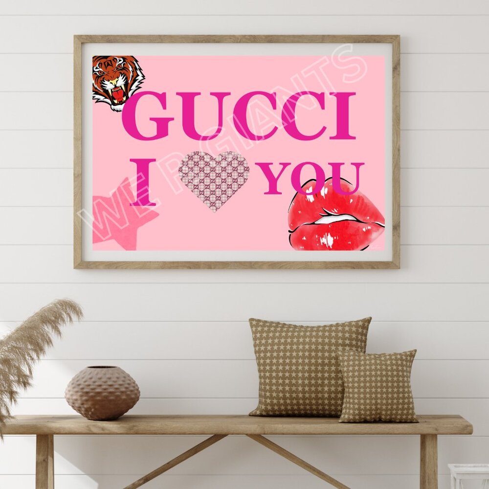 Limited Edition GUCCI I LOVE YOU Art Print 36" x 24" Signed by Christine